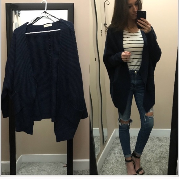 Elodie Sweaters - Navy blue cardigan size XL